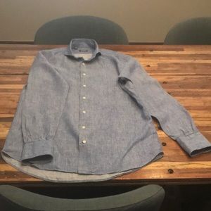 Light blue Linen Chambray Dress shirt